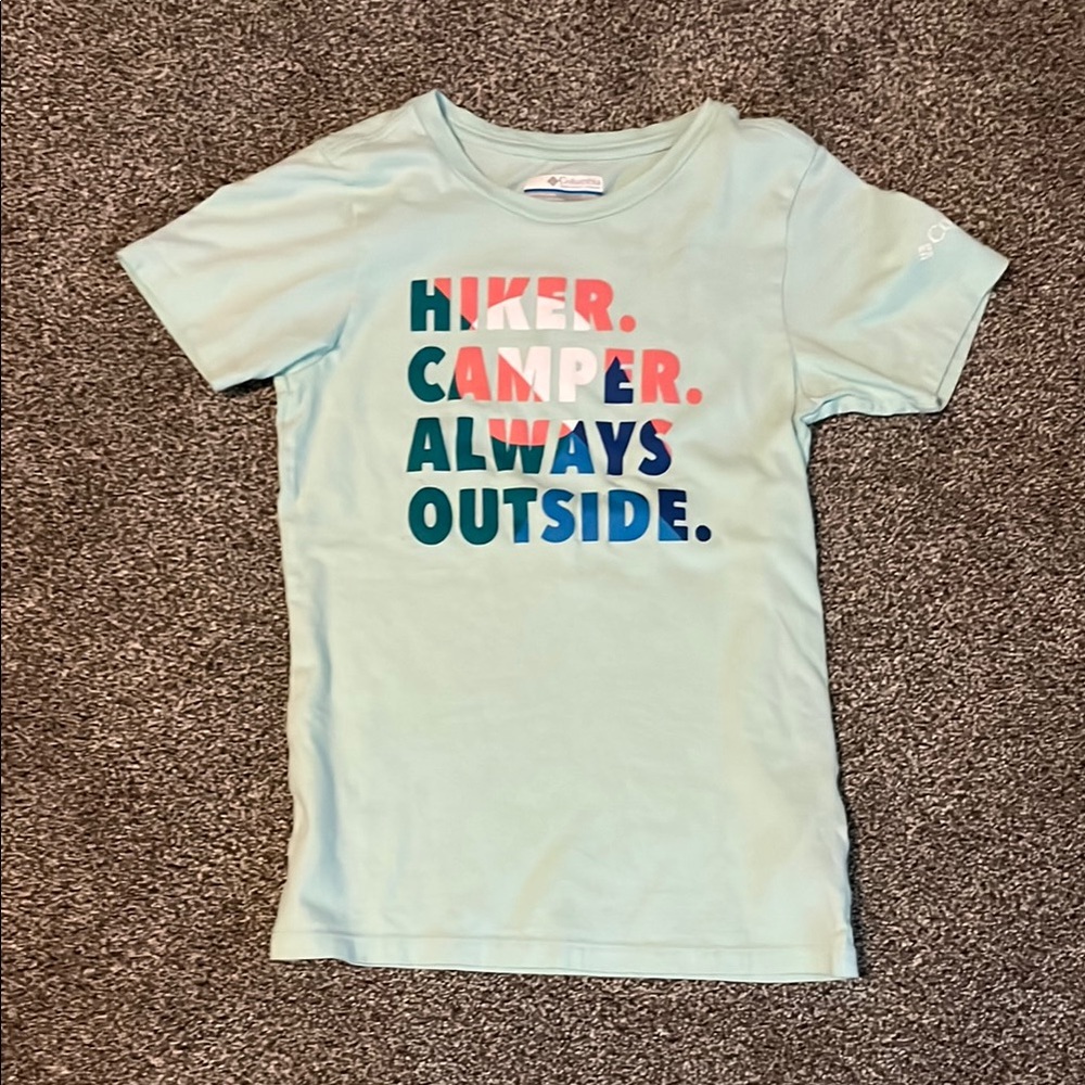 Columbia Blue Short Sleeve Tee Outdoor Graphic